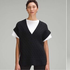 Lululemon Cable-Knit Relaxed-Fit Sweater Vest | Black | Size Medium